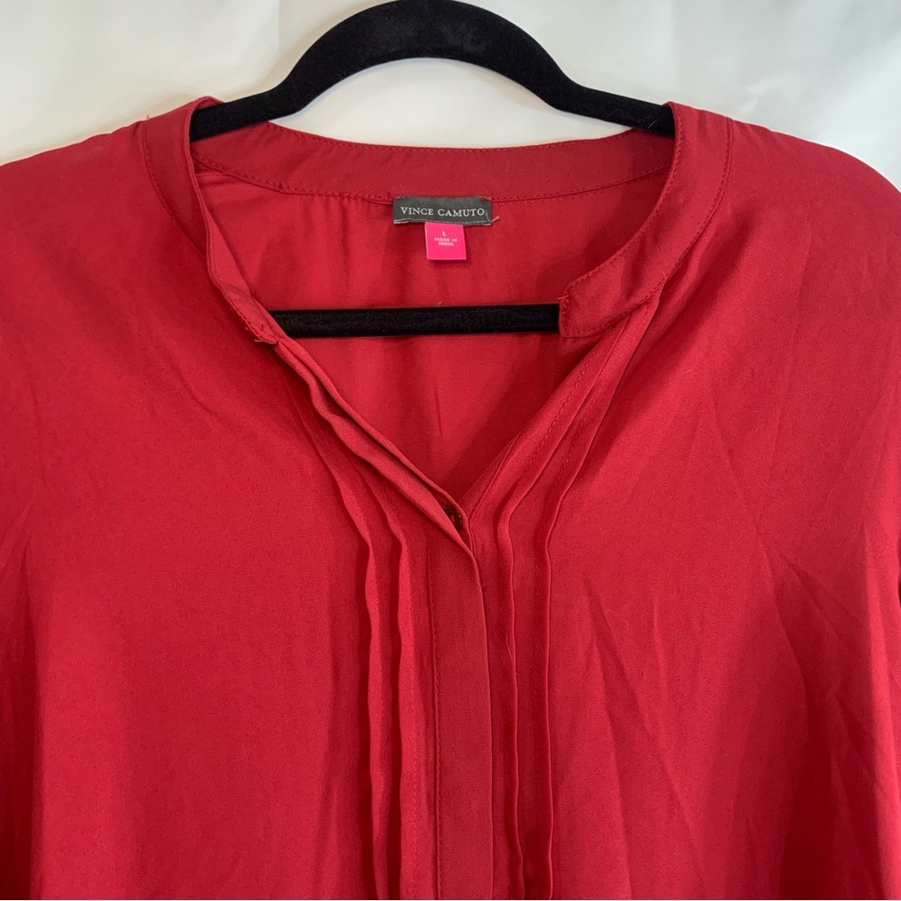 NWT Vince Camuto Ruffle Sleeve Split Neck Blouse, various sizes - Picture 6 of 11